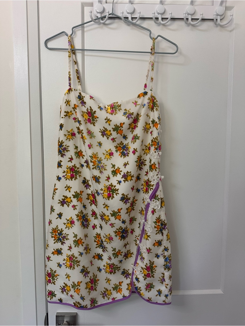 REVOLVE x NBD Floral Slip Dress with Purple Trim